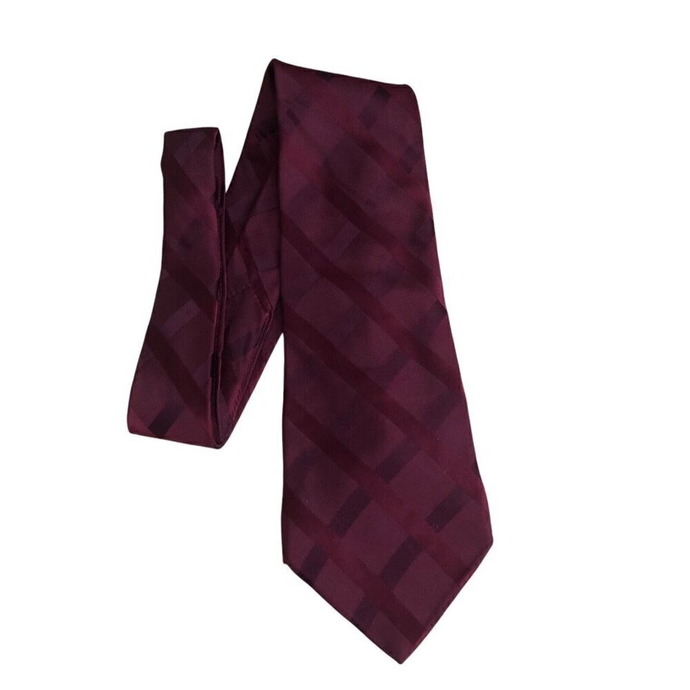 PRONTO UOMO Men's 100% Silk Burgundy Red Necktie - Old Money Quiet Luxury EUC